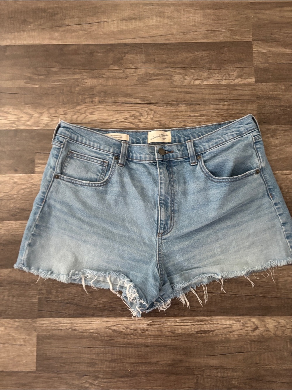 Universal Thread Light Wash Frayed High-Rise Denim Shorts